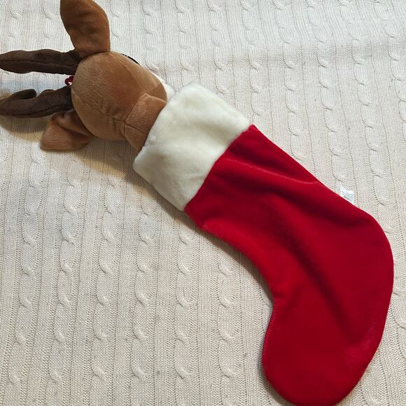 Vintage Rudolph Red Nosed Reindeer Stocking 3D Christmas Stocking - Picture 3 of 7